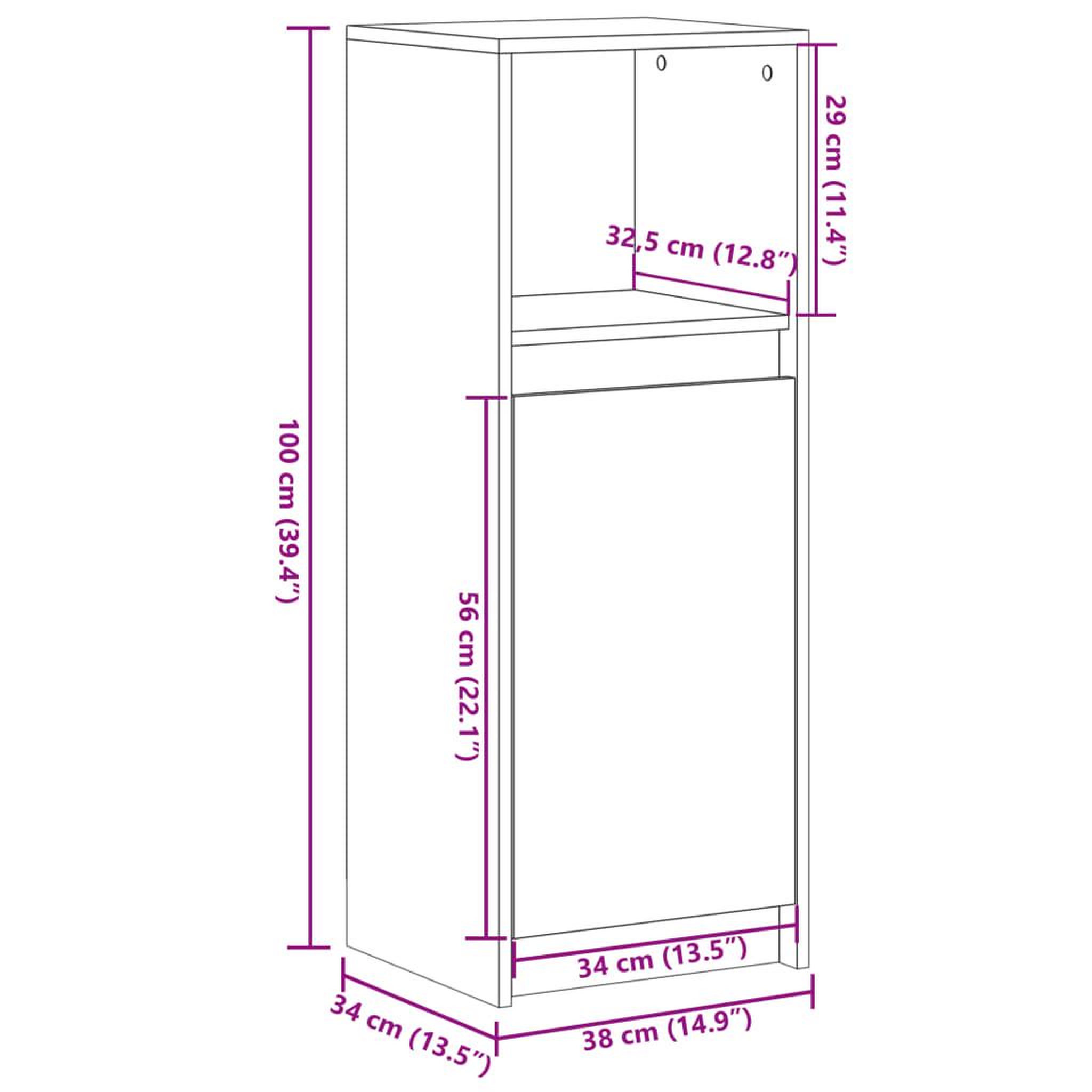 Voir la diapositive 6 : VIDAXL Buffet avec LED sonoma gris 38x34x100 cm bois d'ingenierie