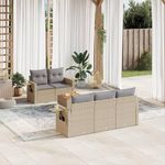 VIDAXL Salon de jardin avec coussins 6pcs melange beige resine tressee