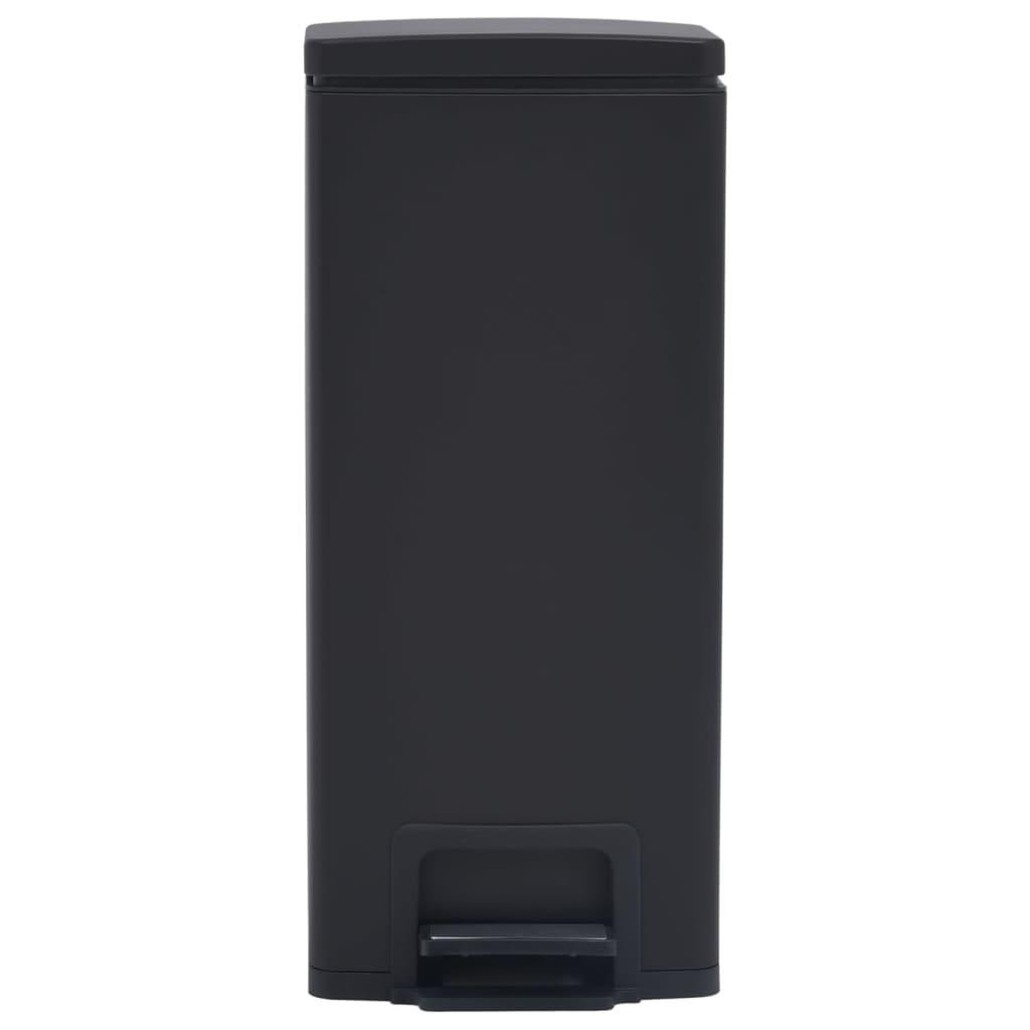 Voir la diapositive 3 : VIDAXL Poubelle a pedale anti-empreinte 30 L Noir Acier inoxydable