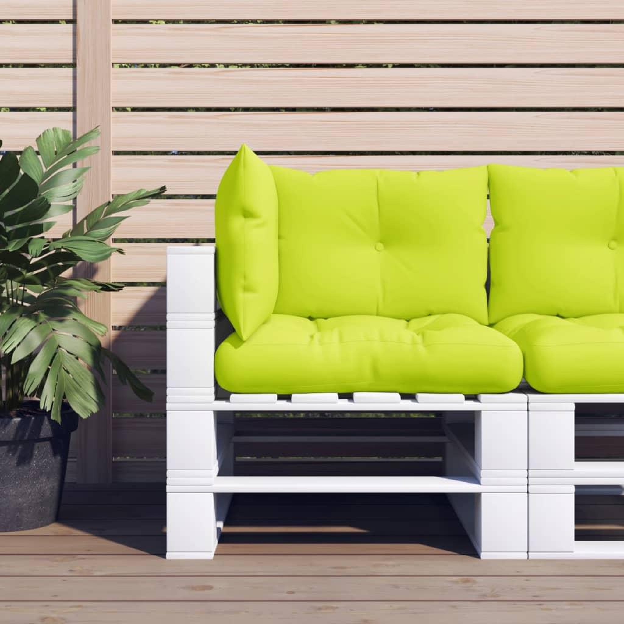 VIDAXL Coussins de palette lot de 3 vert vif tissu
