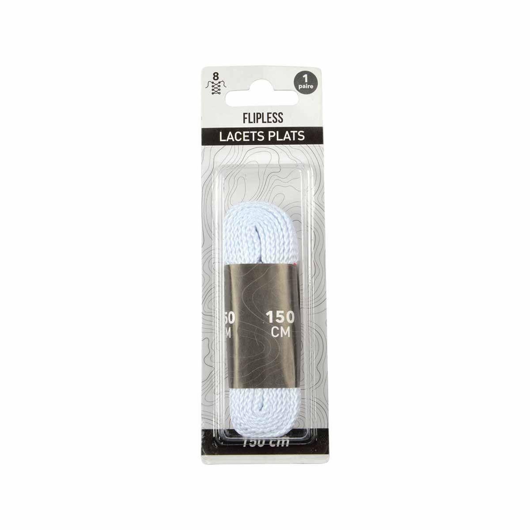 Voir la diapositive 2 : FLIPLESS Paire de Lacets pour Chaussures  Plats  150cm Blanc