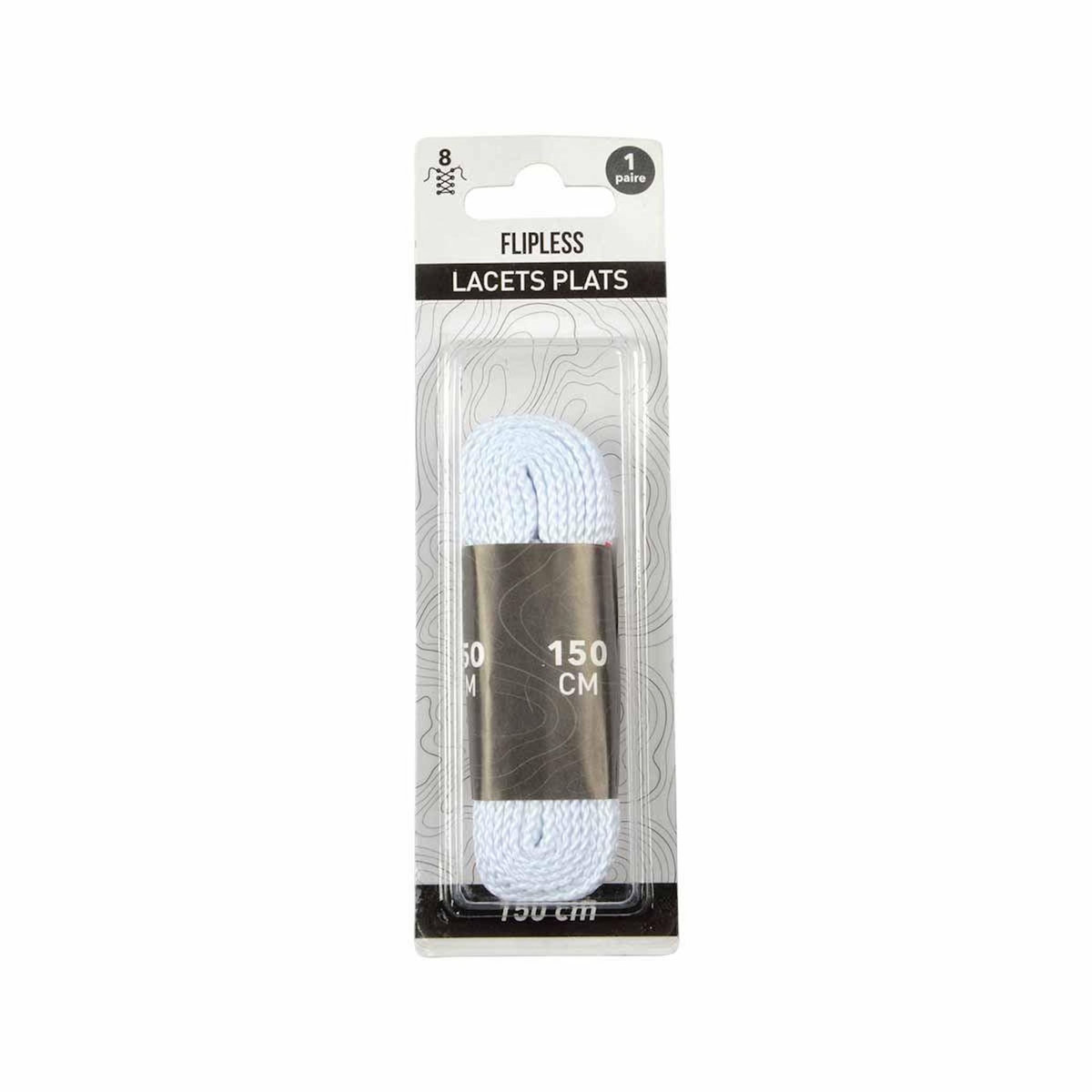 Paris Prix Paire de Lacets pour Chaussures  Plats  150cm Blanc