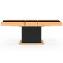Voir la diapositive 3 : ID MARKET Table à manger extensible rectangle EDEN 6-10 personnes bois et noir bande centrale noire 160-200 cm