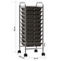 Voir la diapositive 6 : VIDAXL Chariot de rangement mobile a 10 tiroirs Noir Plastique