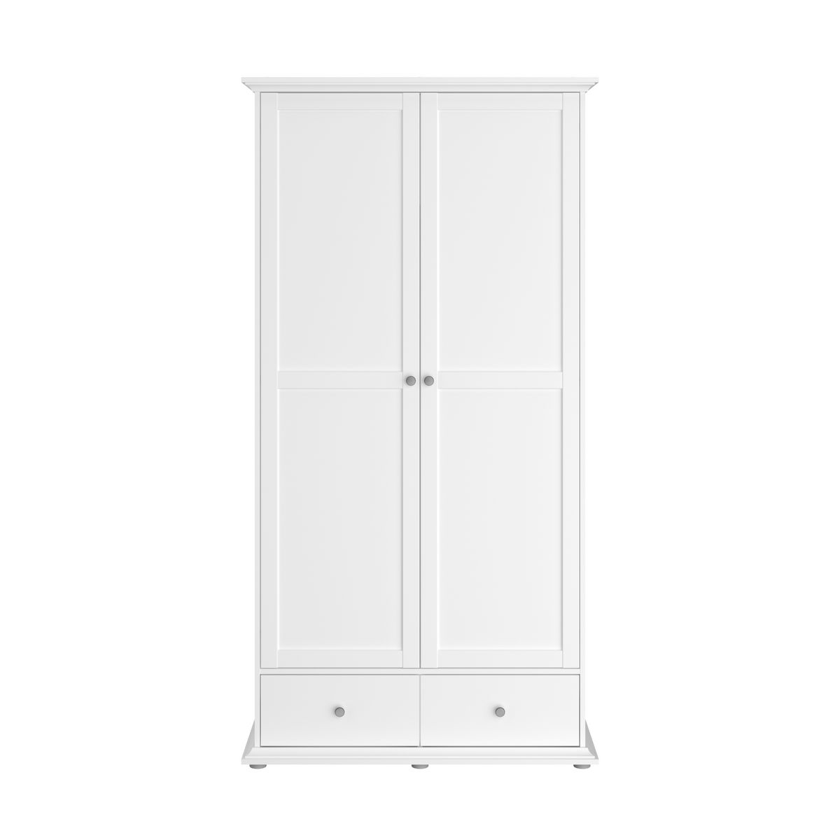 Armoire 2 portes 2 tiroirs L104cm NESRINE