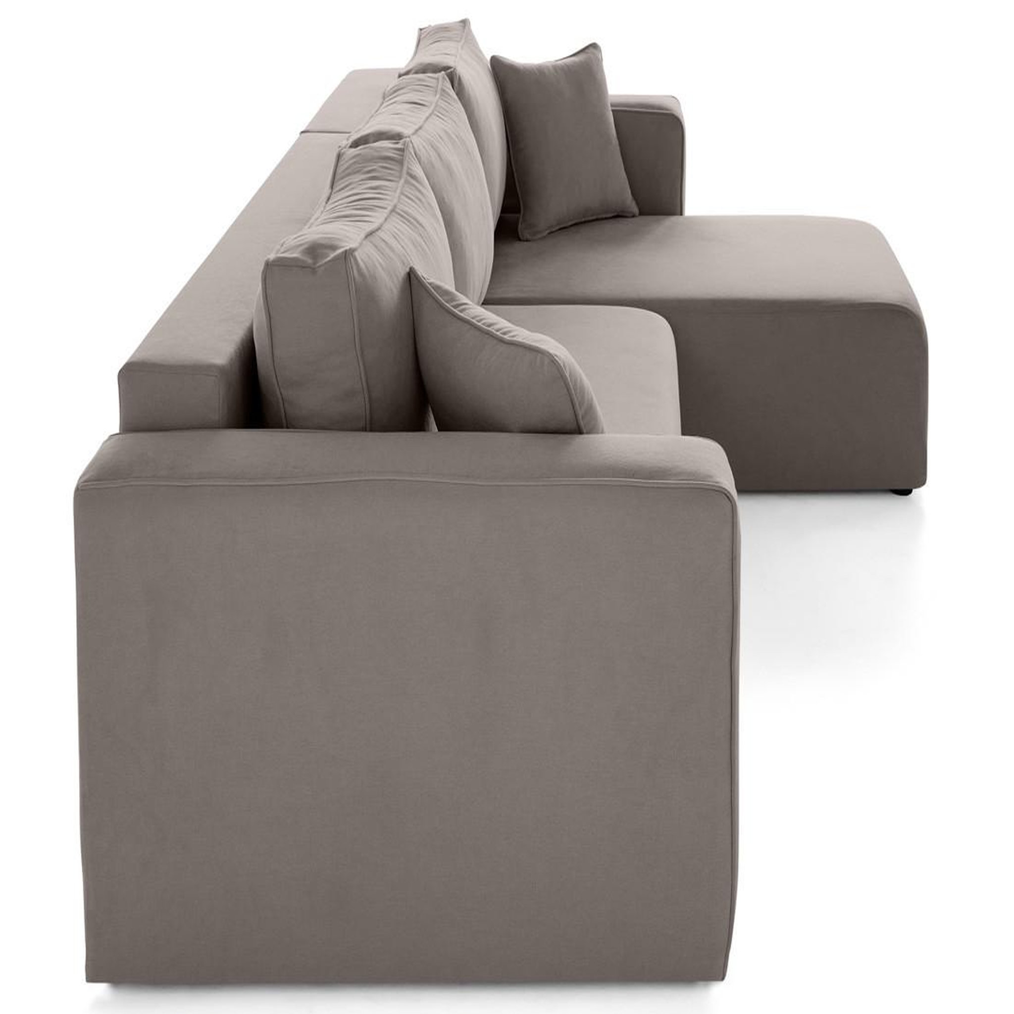 Voir la diapositive 4 : BEST MOBILIER Topaze - canapé d'angle déhoussable réversible 4 places en tissu