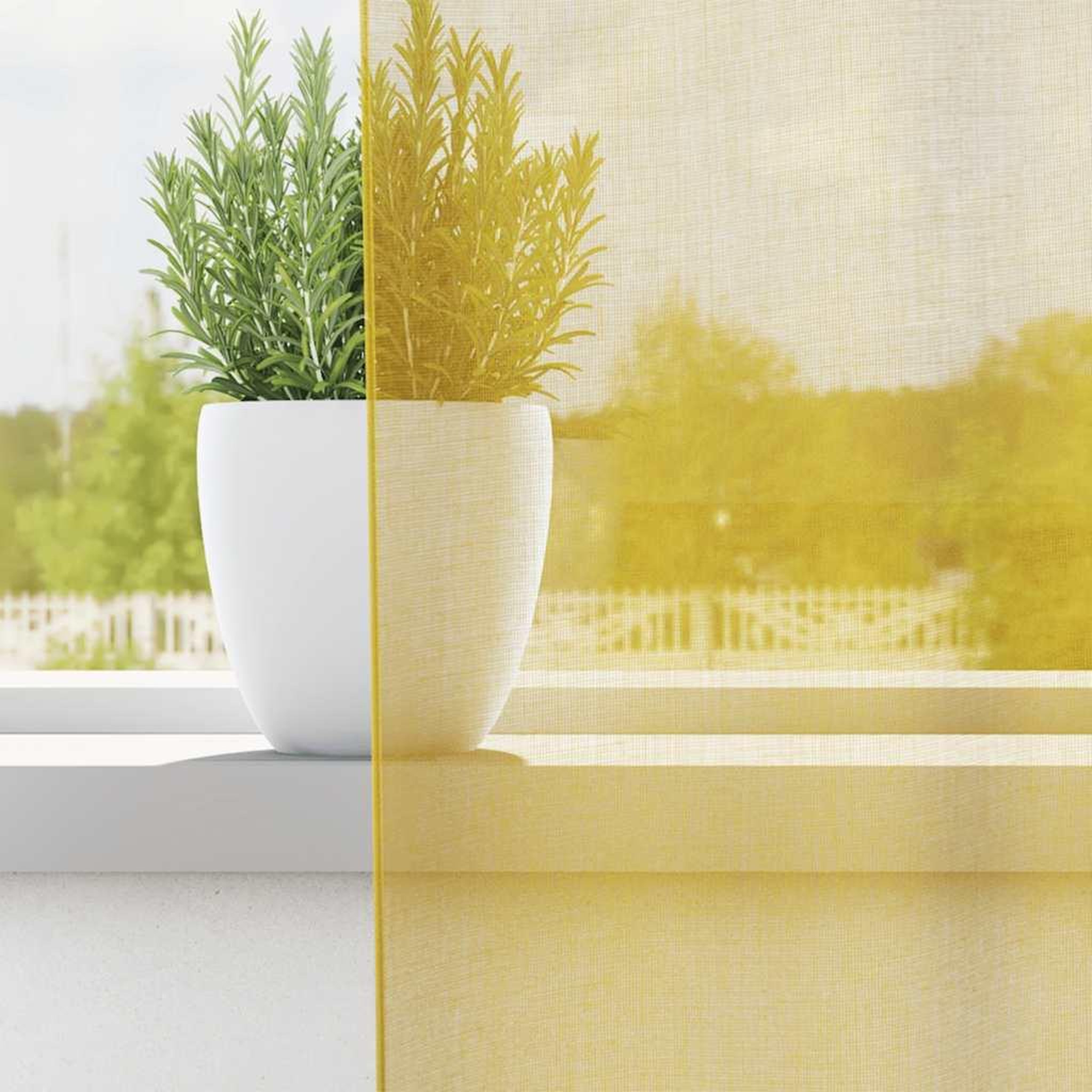 Voir la diapositive 3 : VIDAXL Rideaux en voile avec œillets 2 pcs jaune