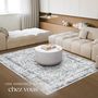 Voir la diapositive 3 : tectake Tapis design vintage à poils courts en laine synthétique et feutre gris 200 x 274 cm