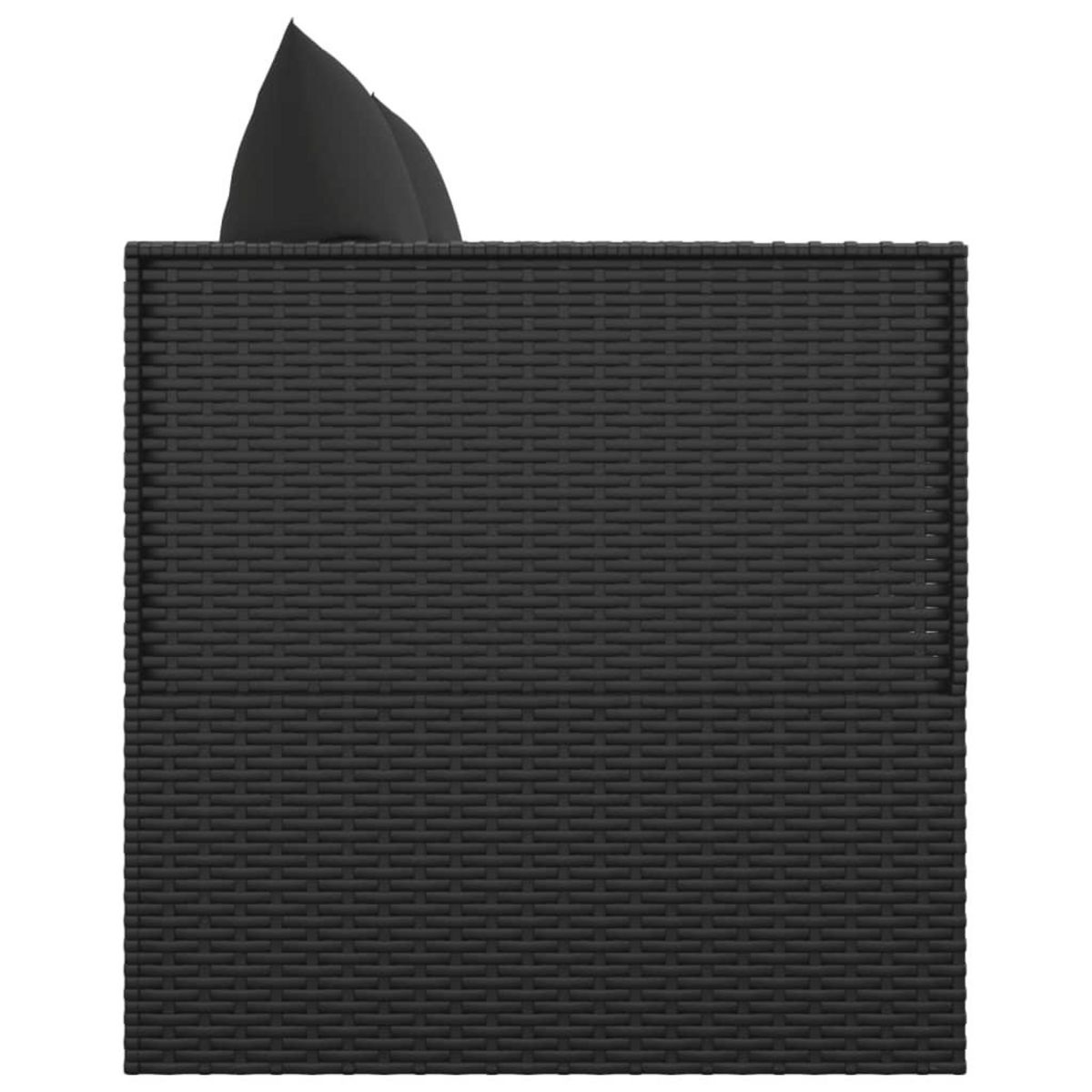 VIDAXL Lit de salon d'exterieur avec coussins Noir Resine tressee