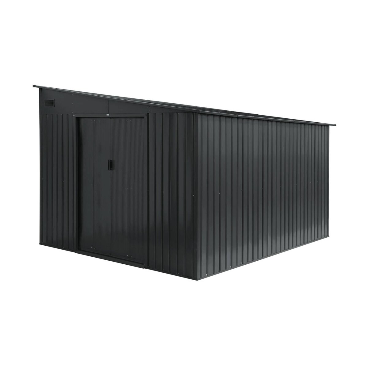 SWEEEK Abri de jardin acier 8.96m² avec kit d'ancrage anthracite L 277.5 x l 322 x H 203 cm - Ornay