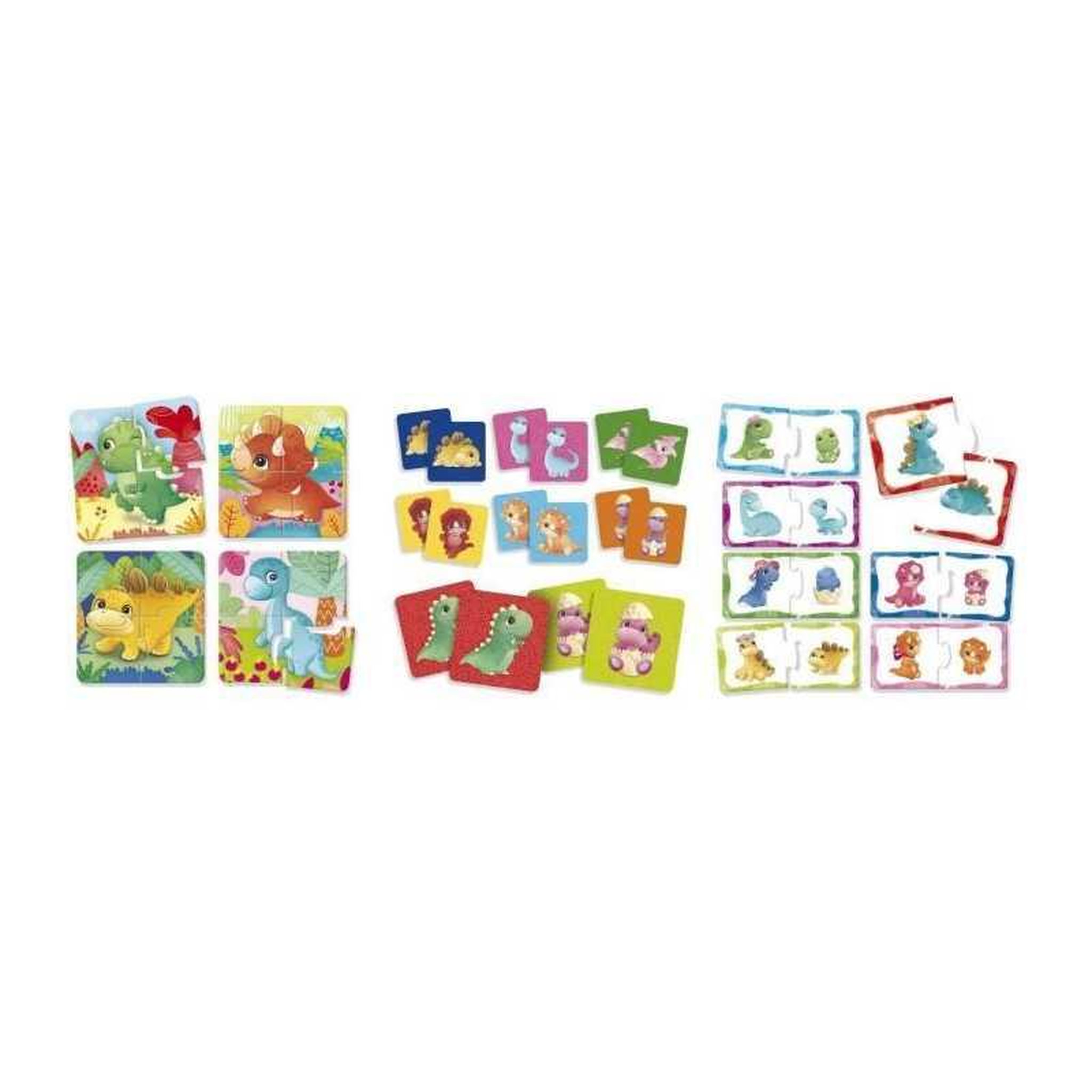 Voir la diapositive 2 : LISCIANI GIOCHI Jeu éducatif bébé – Dinoland Carotina Baby – Puzzles Mémo Associations – Lisciani – Éveil enfant 1-3 ans