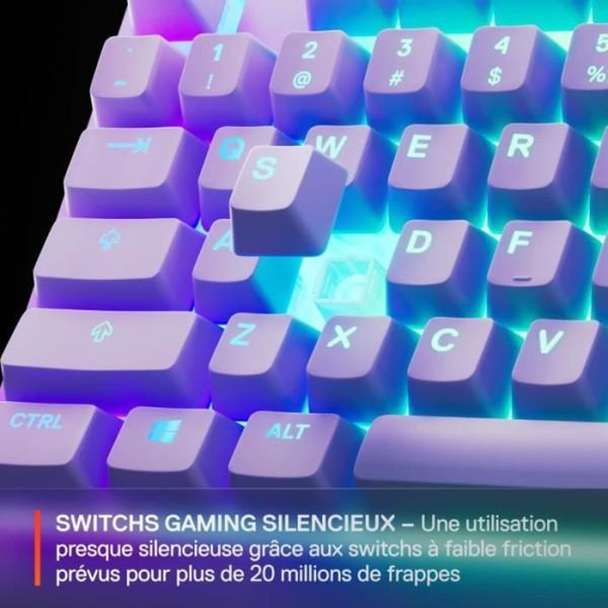 Voir la diapositive 6 : STEEL SERIES Clavier gamer apex 3 tkl lavande