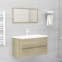 Voir la diapositive 3 : VIDAXL Armoire d'evier Chene sonoma 80x38,5x45 cm Bois d'ingenierie