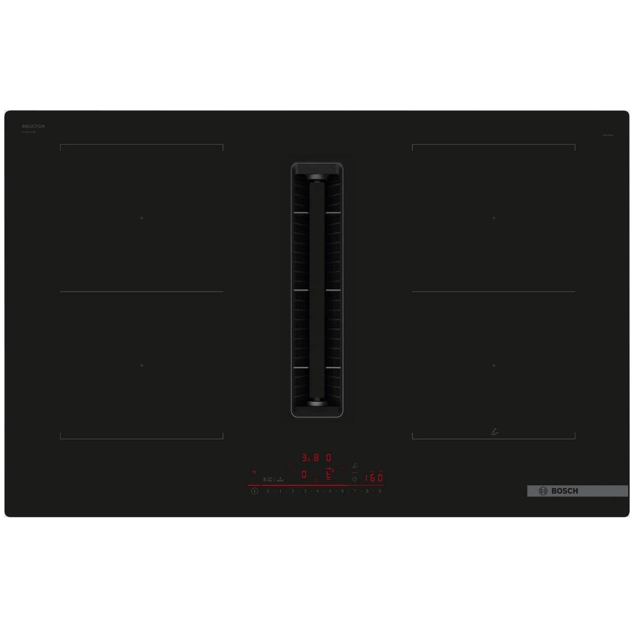 BOSCH Table de cuisson aspirante induction 4 feux 7400w noir - PVQ811H26E