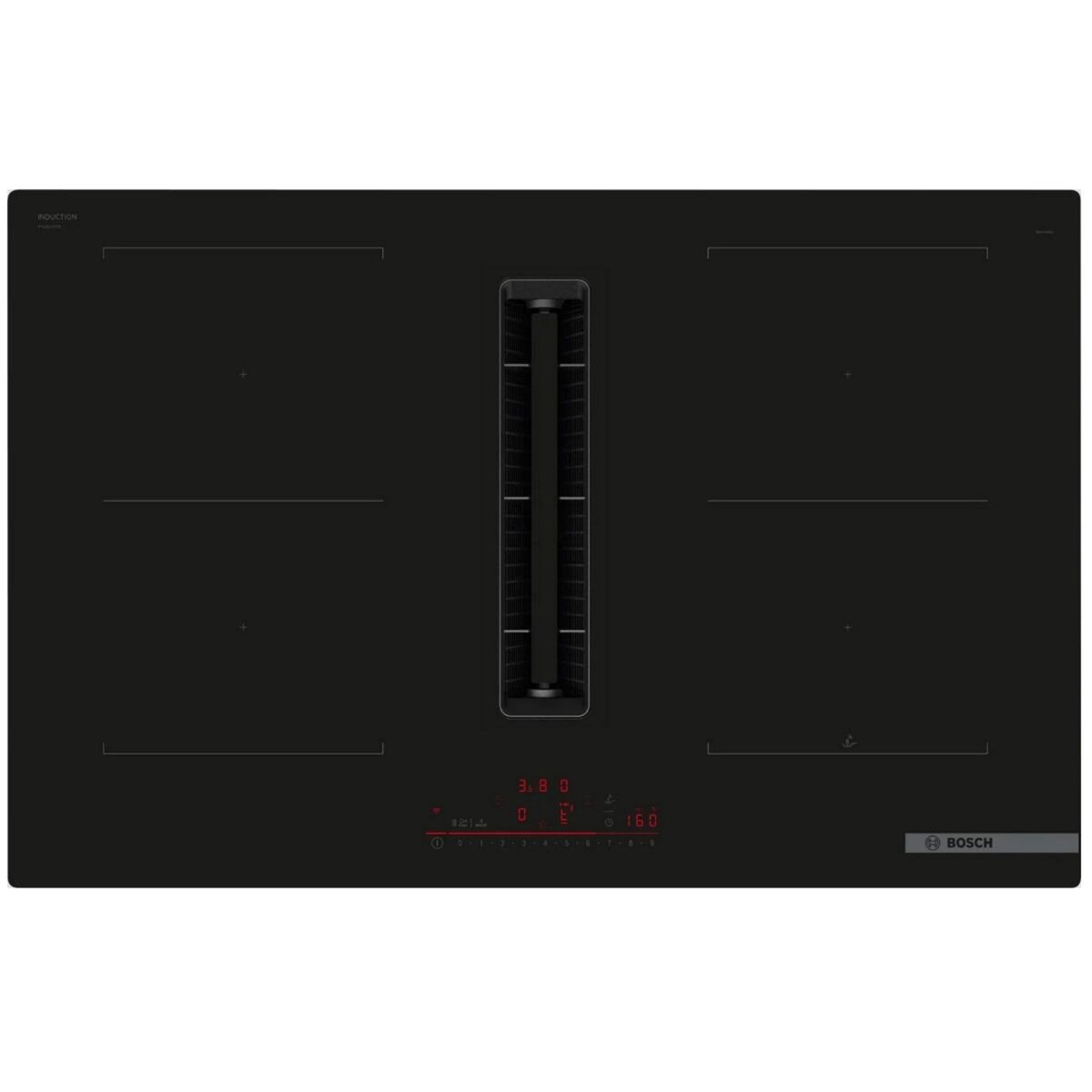 BOSCH Table de cuisson aspirante induction 4 feux 7400w noir - PVQ811H26E