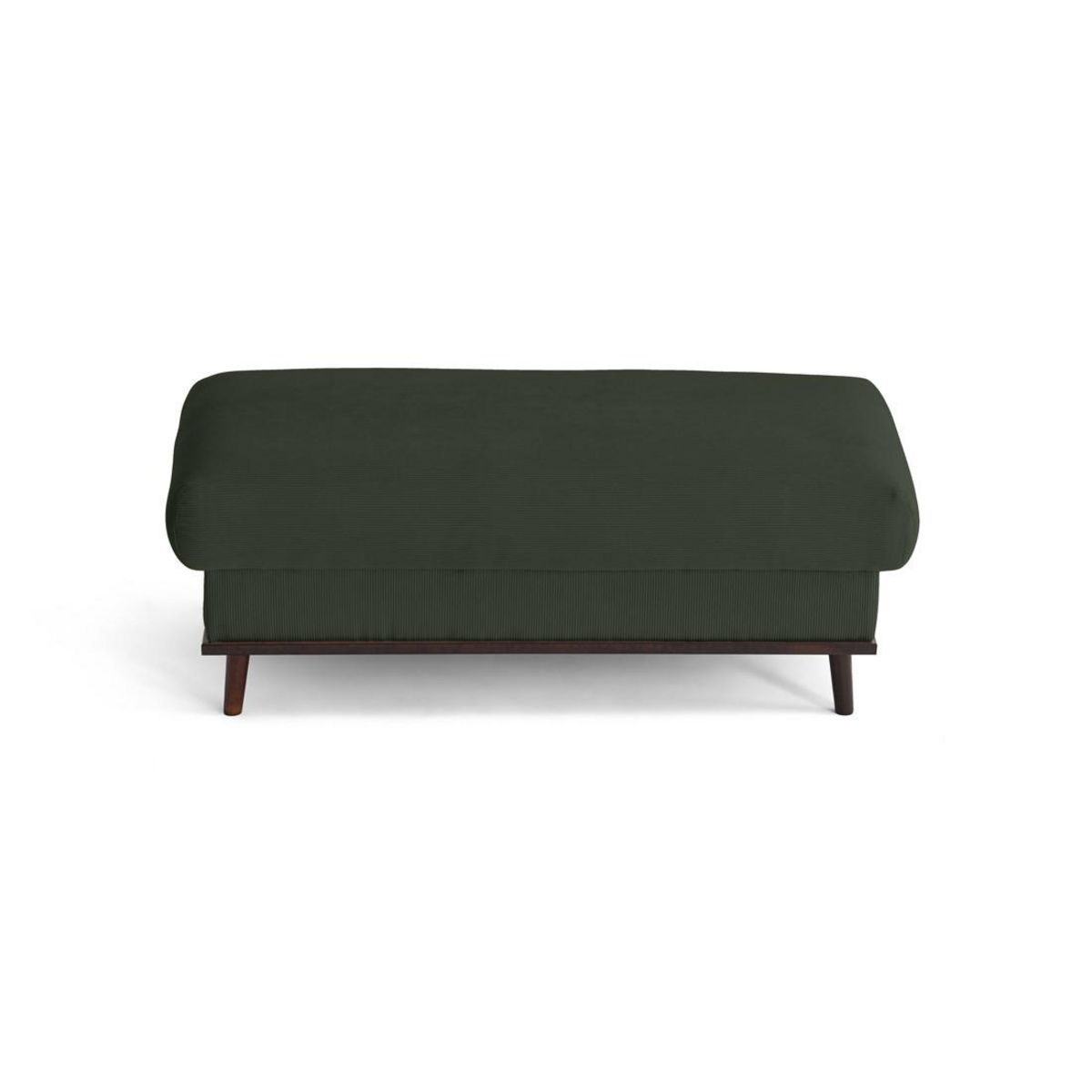 LISA DESIGN Albane - pouf en velours côtelé pieds bois foncé