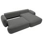 Voir la diapositive 6 : BEST MOBILIER Berenice - canapé d'angle droit 4 places convertible avec coffre en tissu bouclette