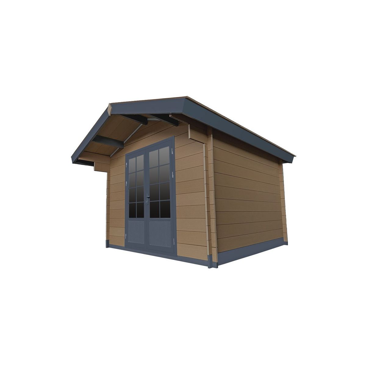 Woodlife garden Abri de jardin composite 28mm - 9m² - marron 