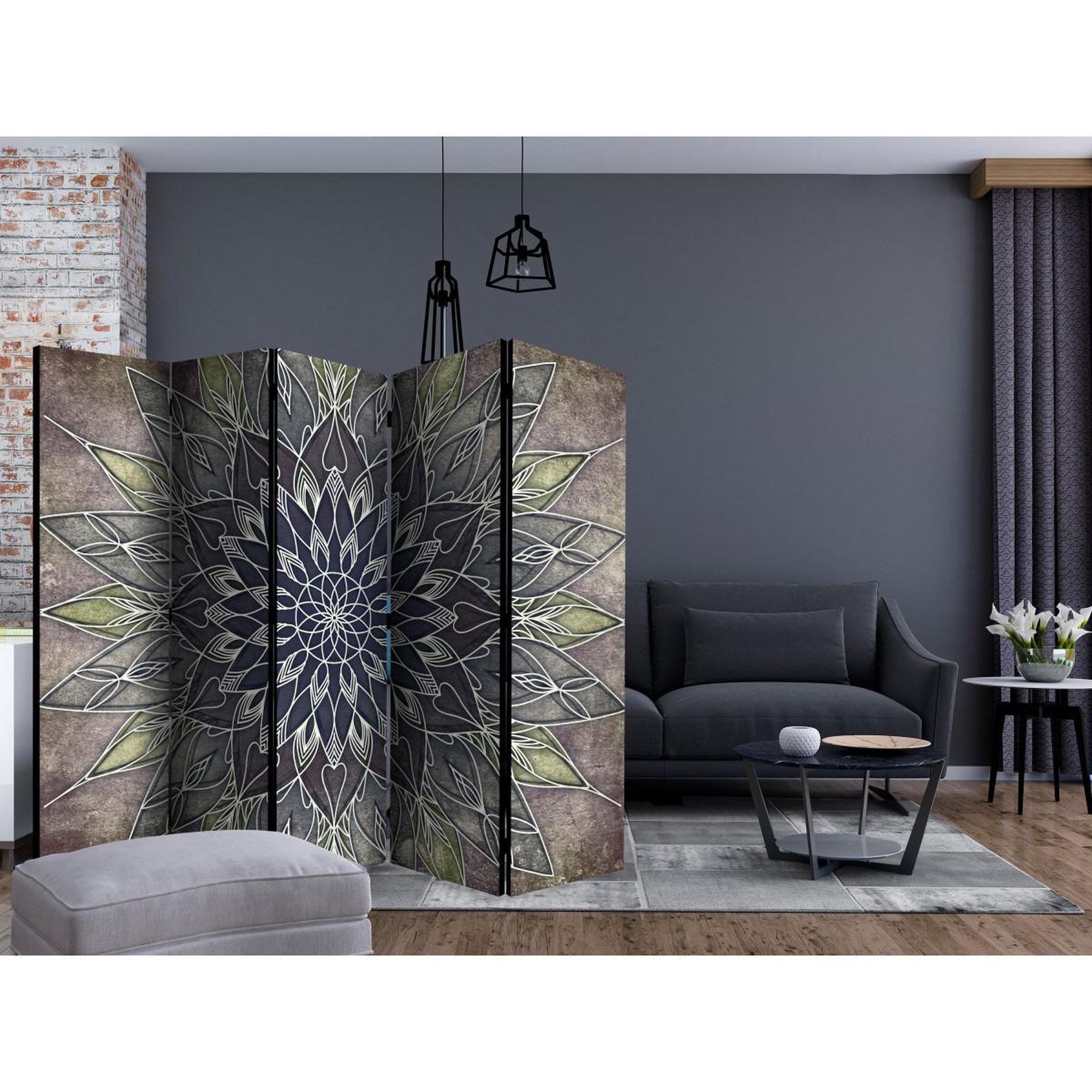 Voir la diapositive 2 : Paris Prix Paravent 5 volets  imperial pattern  172x225cm