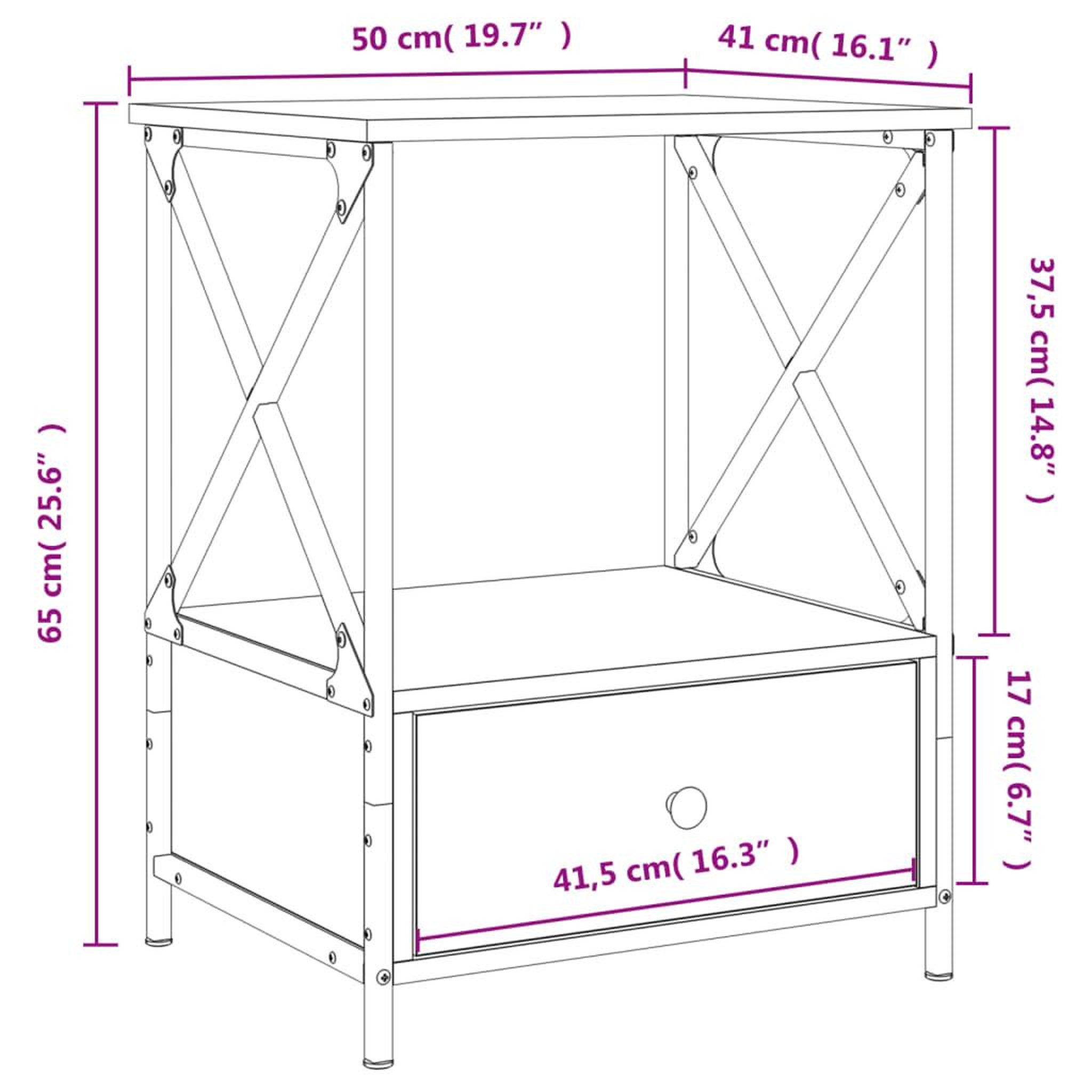 Voir la diapositive 6 : VIDAXL Tables de chevet 2 pcs chene marron 50x41x65 cm bois ingenierie