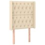 Voir la diapositive 2 : VIDAXL Tete de lit avec oreilles Creme 83x16x118/128 cm Tissu