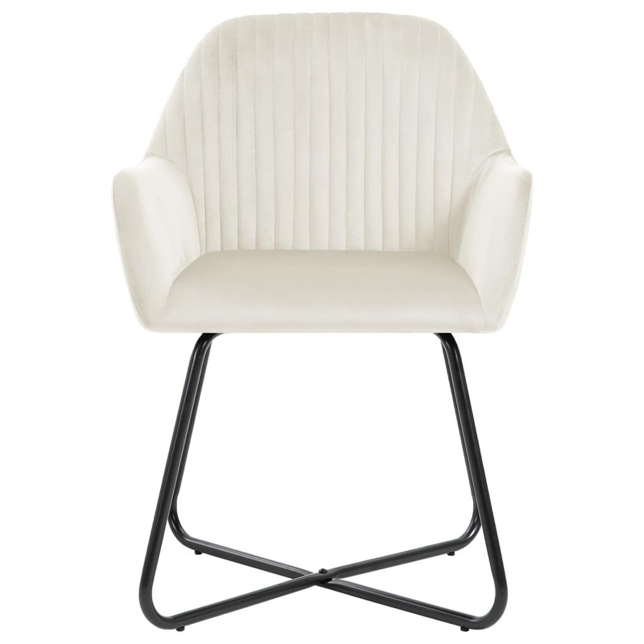 Voir la diapositive 3 : VIDAXL Chaises a manger lot de 2 Creme Velours