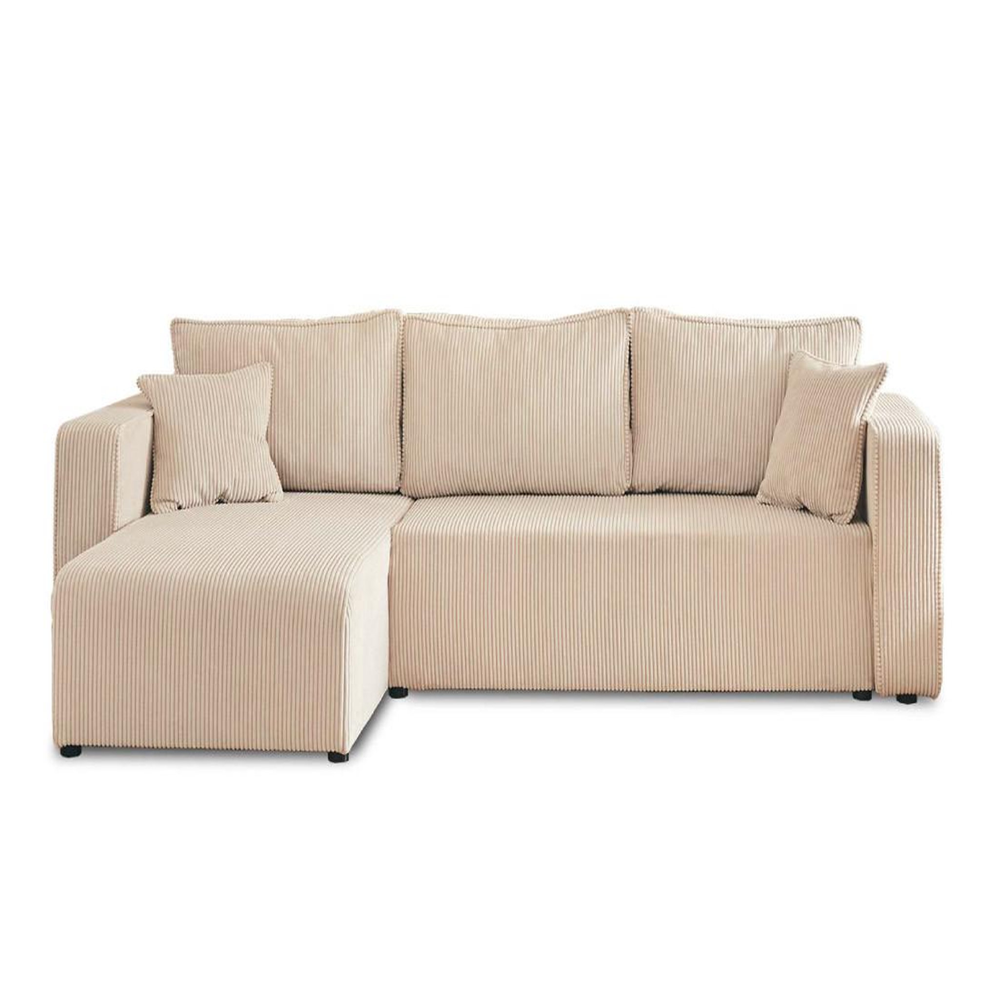 Voir la diapositive 1 : BEST MOBILIER Topaze - canapé d'angle réversible - 4 places - convertible avec coffre - en velours côtelé