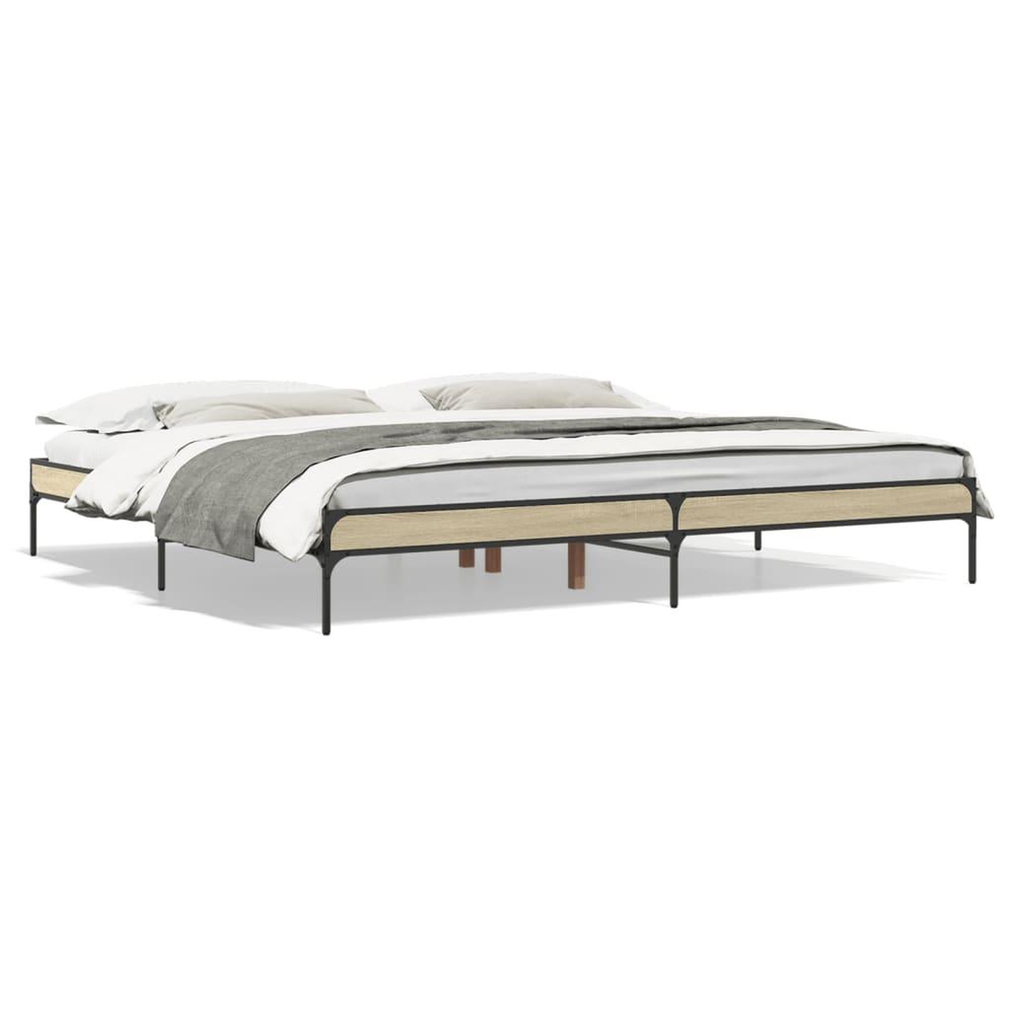Voir la diapositive 2 : VIDAXL Cadre de lit sans matelas chene sonoma 200x200 cm