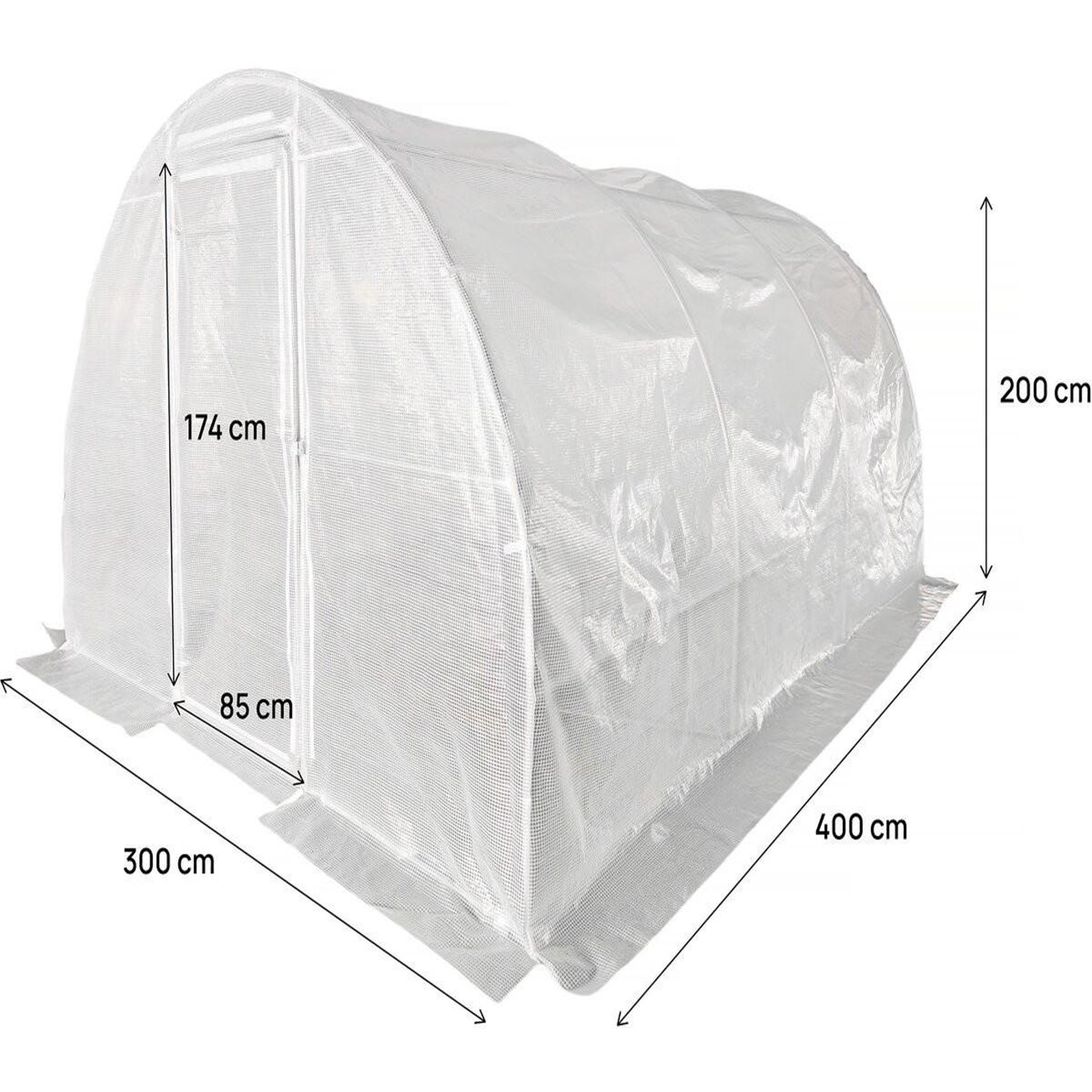 Voir la diapositive 4 : Habitat et Jardin Bâche pour serre tunnel de jardin  mimosa  - 12 m² - 180g - blanc