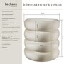 Voir la diapositive 6 : tectake Tabouret avec espace de rangement rond Aspect velours crème/ blanc
