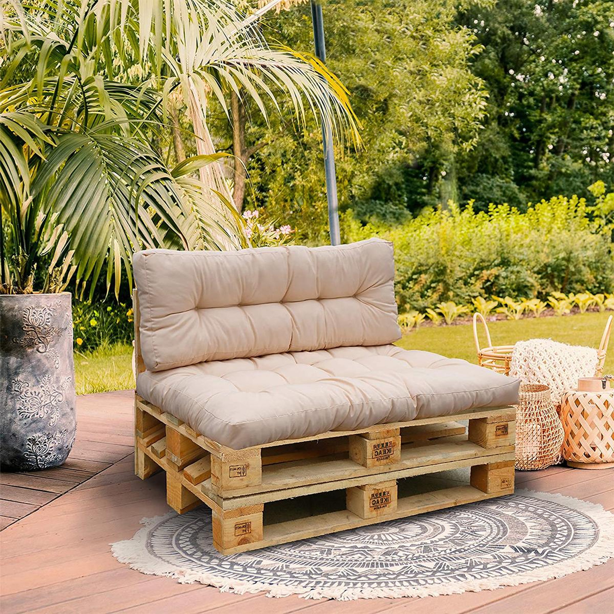 Voir la diapositive 4 : RED DECO Set 2 coussins d'extérieur taupe - RIOUTA