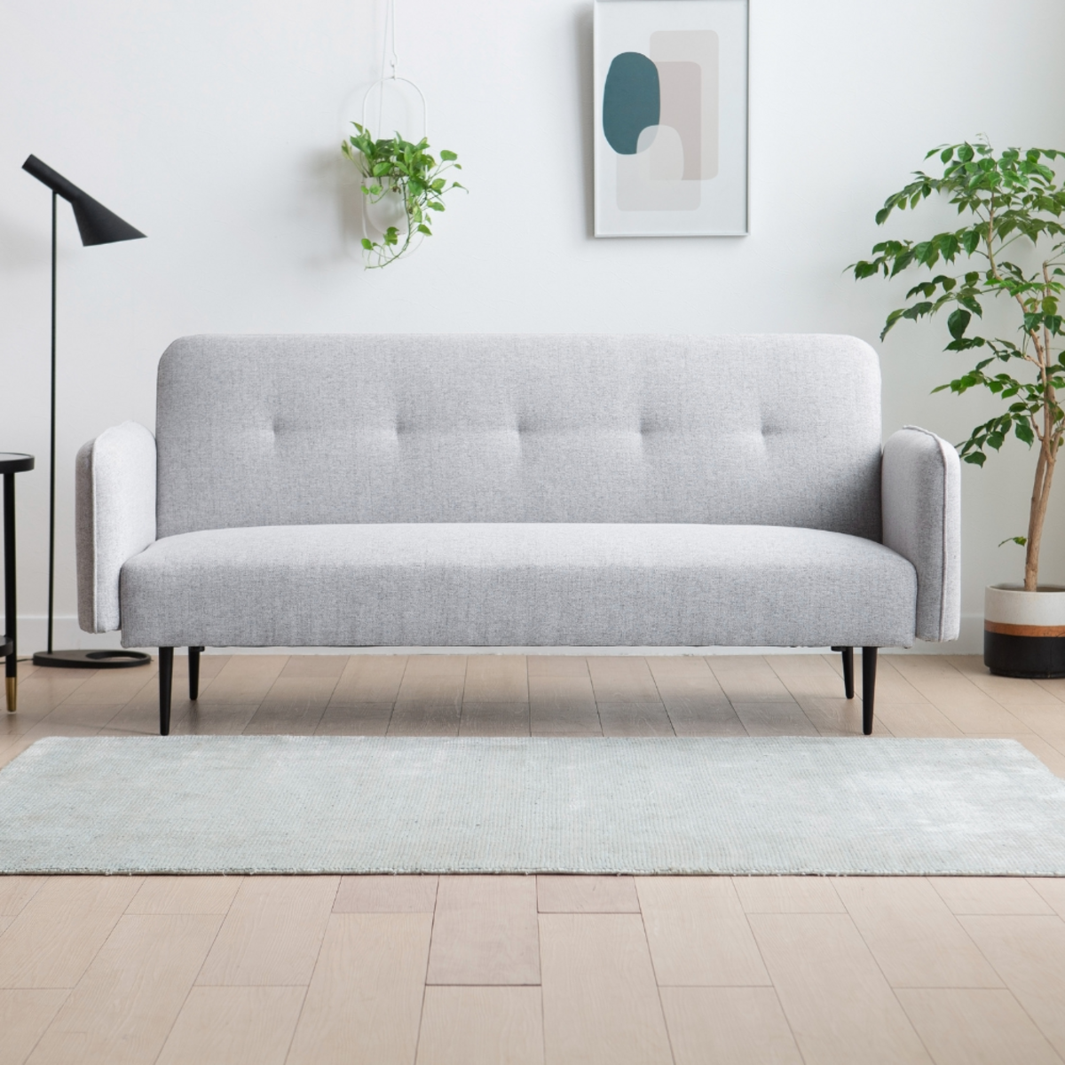 CONCEPT USINE Canapé convertible 3 places en tissu gris BERNE