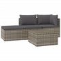 Voir la diapositive 2 : VIDAXL Salon de jardin 4 pcs avec coussins Gris Resine tressee