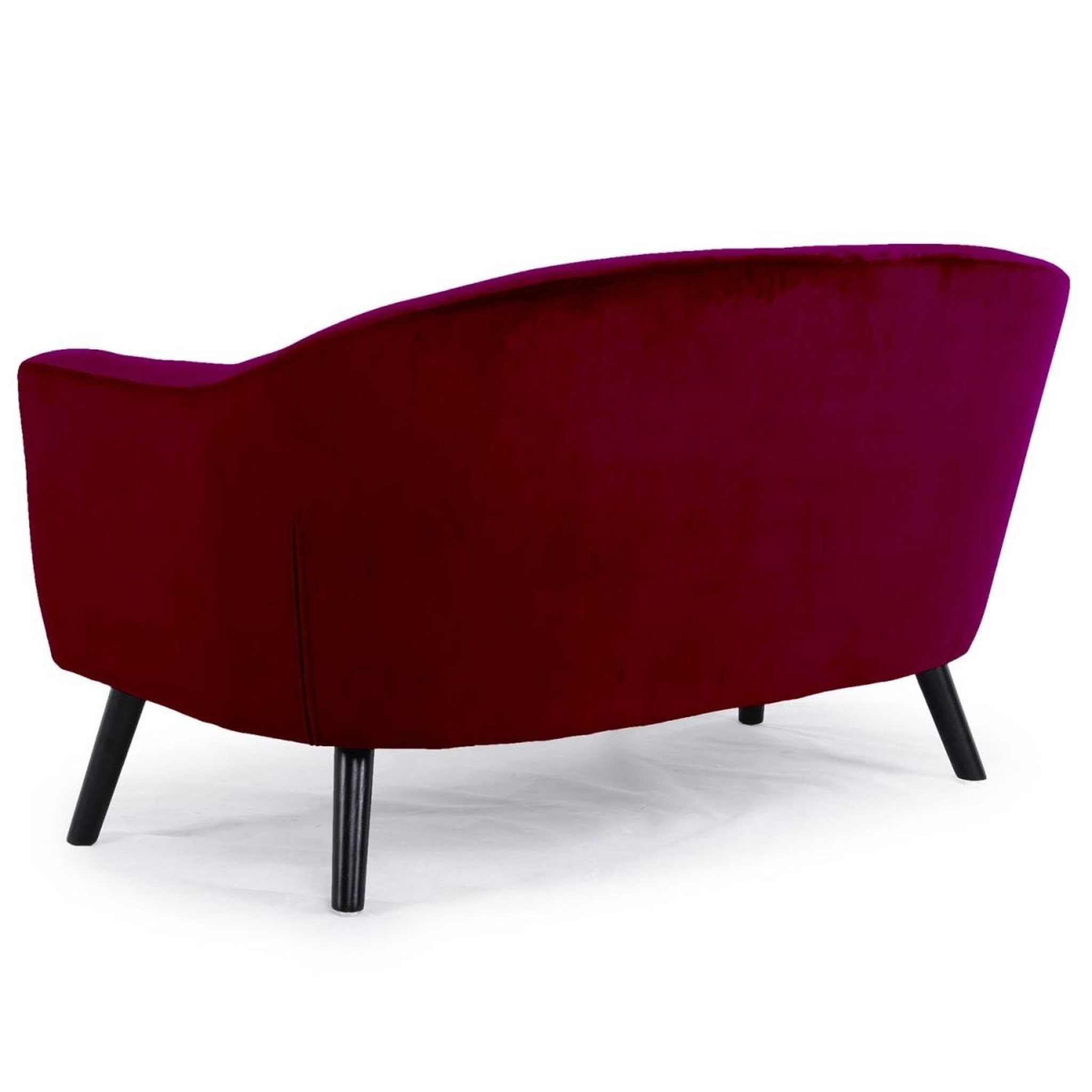 Voir la diapositive 3 : Paris Prix Canapé scandinave velours  lopy  129cm bordeaux