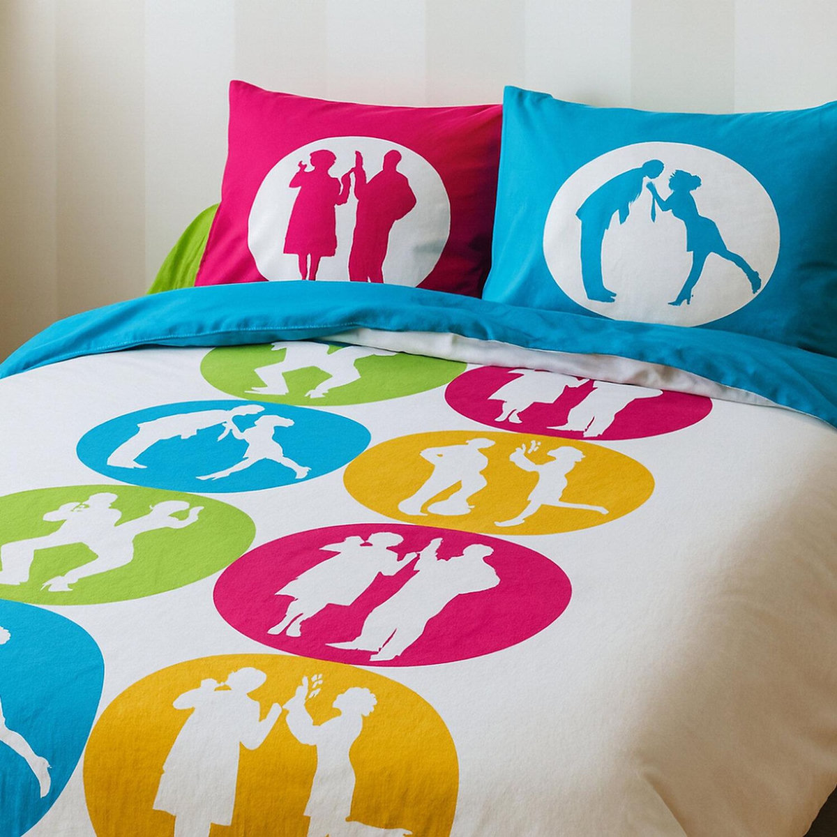 Home collection Parure housse de couette 100% coton scene de menage