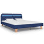 Voir la diapositive 3 : VIDAXL Cadre de lit avec LED sans matelas bleu tissu 180x200 cm