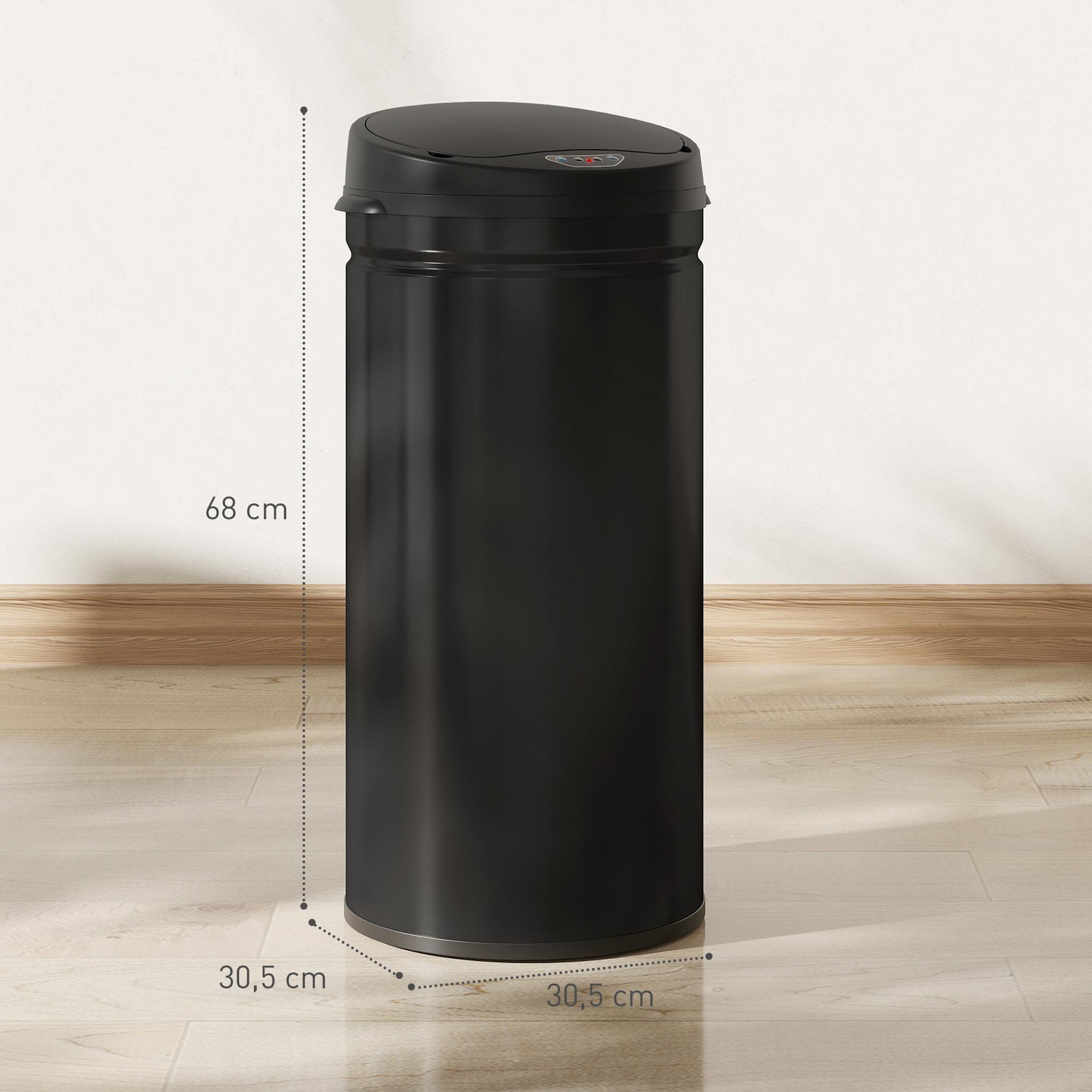 Voir la diapositive 3 : HOMCOM Poubelle automatique 42l capteur de mouvement acier inox