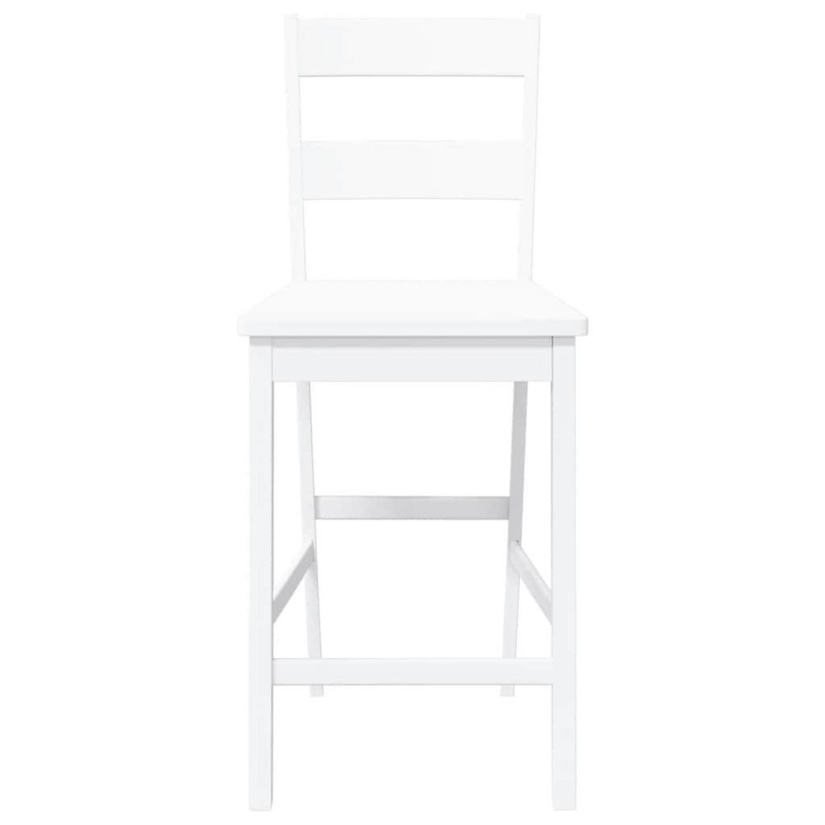 VIDAXL Tabourets de bar 2 pcs blanc bois massif d'hevea
