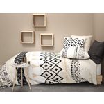 ATELIER DU COTON Parure de couette 100%coton 57fils/cm2 bohème. Coloris disponibles : Beige