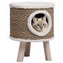 Voir la diapositive 1 : VIDAXL Maison pour chat avec pieds en bois 41 cm Herbiers marins