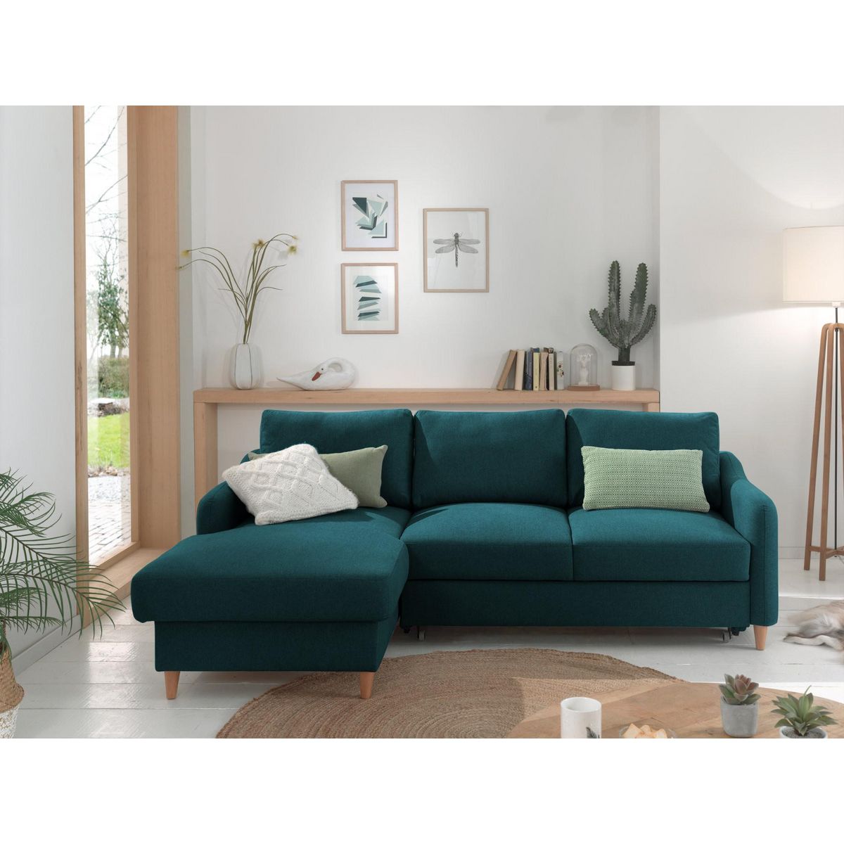 LISA DESIGN Will - canapé d'angle gauche - convertible avec coffre - 4 places - en tissu