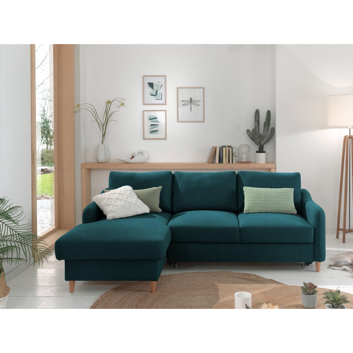 LISA DESIGN Will - canapé d'angle gauche - convertible avec coffre - 4 places - en tissu