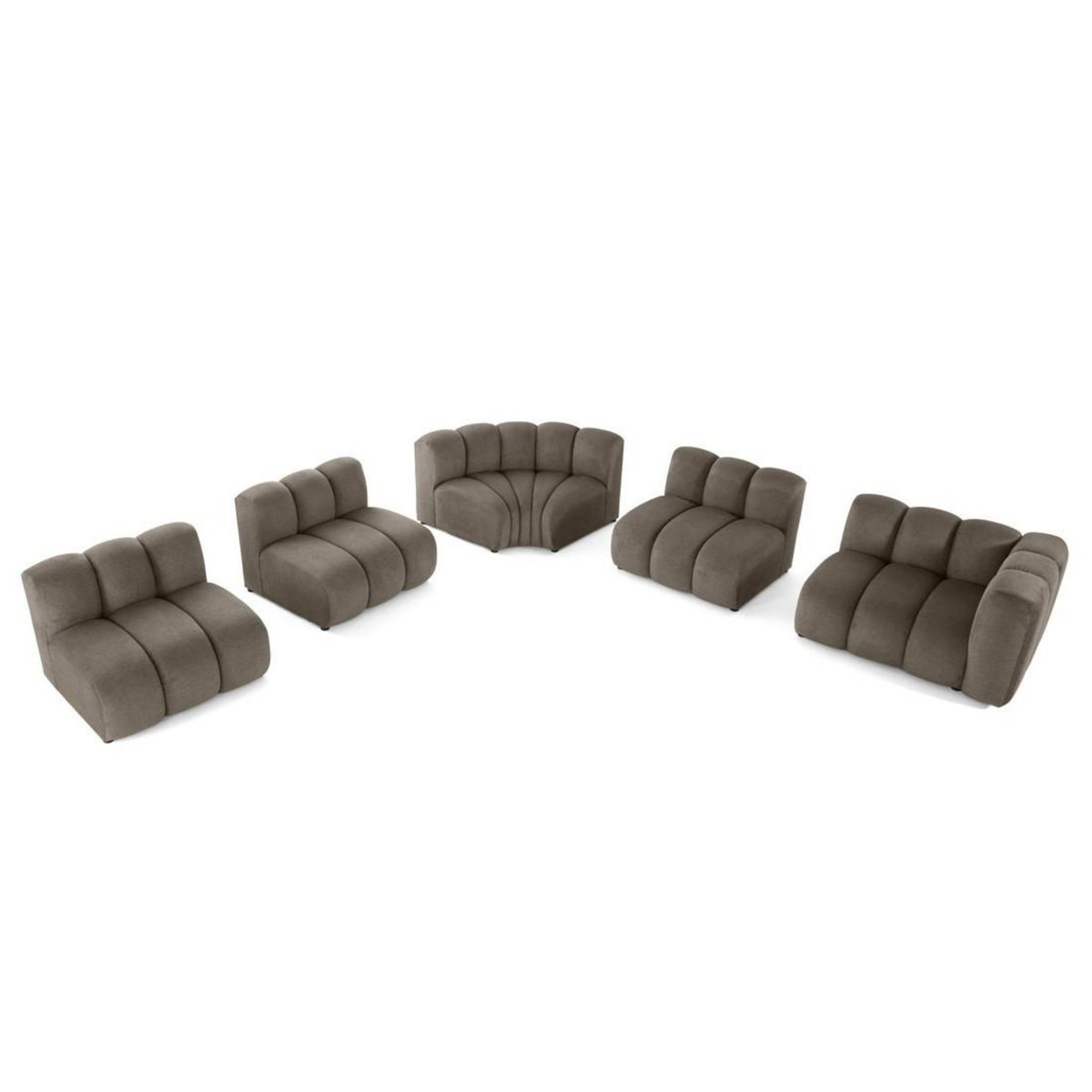 LISA DESIGN Debbie - canapé modulable d'angle gauche 5 places en tissu texturé