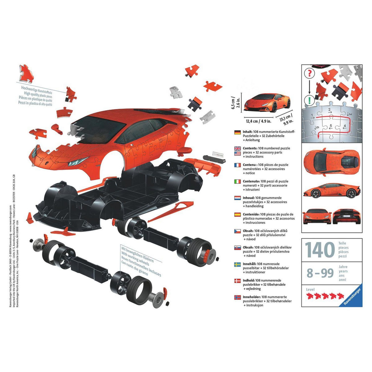 RAVENSBURGER Puzzle 3D 108 pièces Lamborghini Huracan Evo