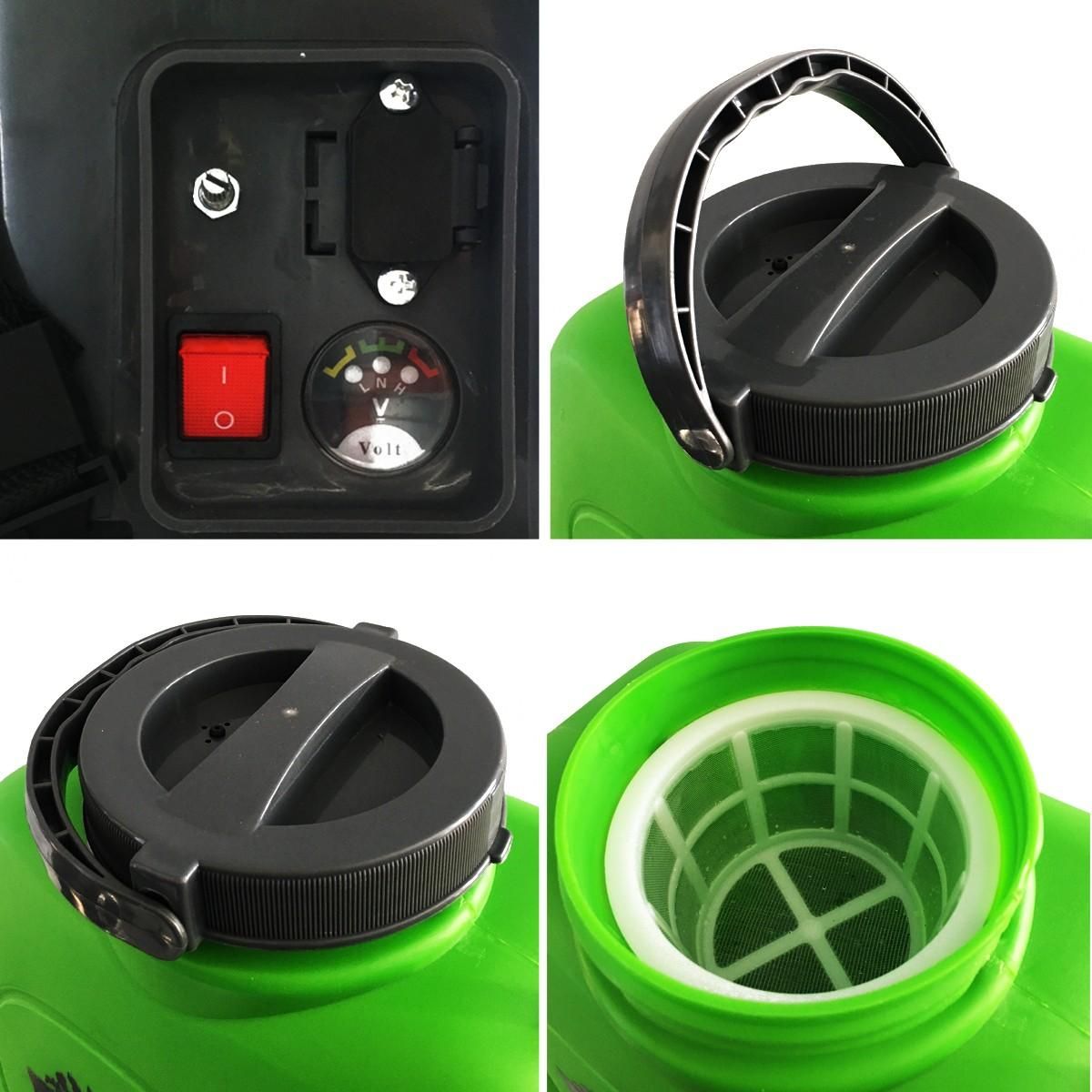 Iris Pulvérisateur Electrique à Batterie 16L Batterie lithium 12V 8 Ah Chargeur + 3 buses + Manomètre IRIS GARDEN