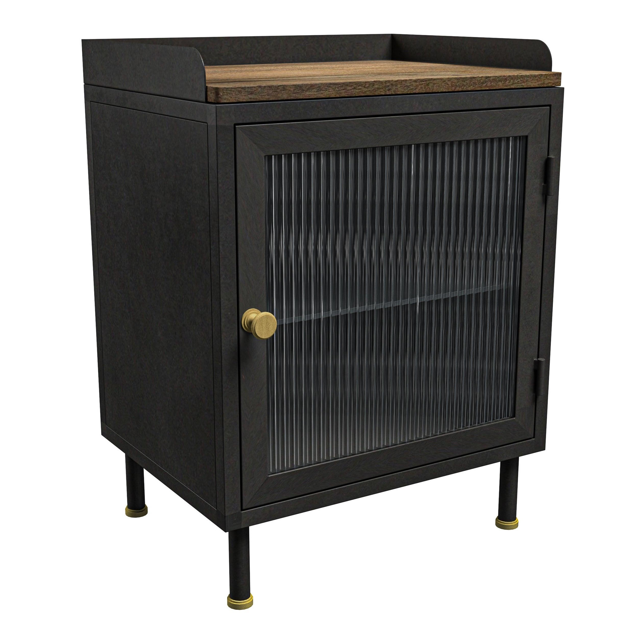 Voir la diapositive 3 : MAISON PAVANE Table de chevet en métal gris métallisé-gauthier