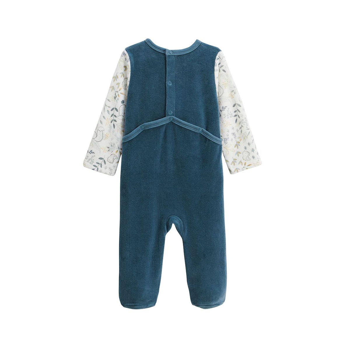 Petit Béguin Pyjama bébé en velours Cacahuète