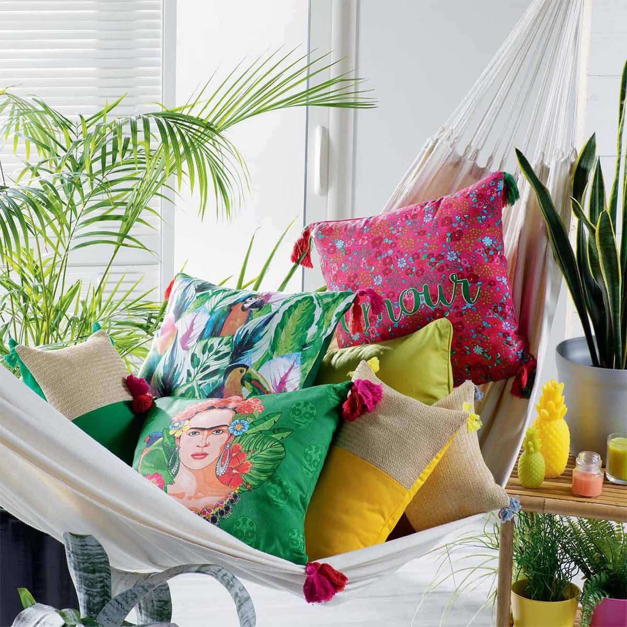 Voir la diapositive 3 : Douceur d'Intérieur Coussin déco  jungolista  45x45cm multicolore