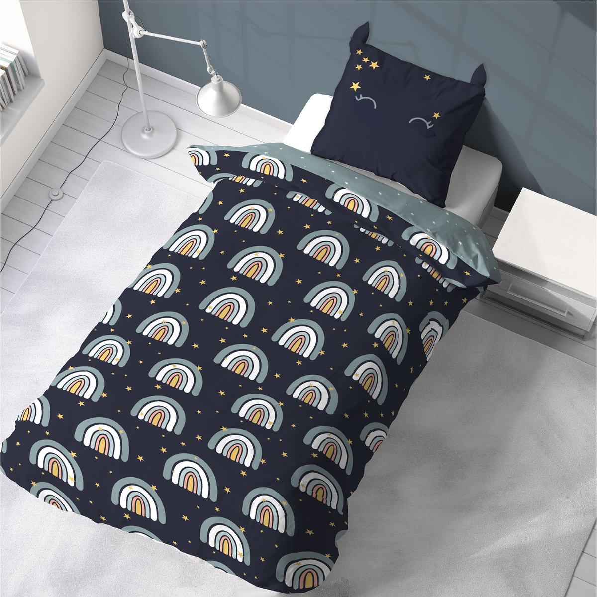 Parure housse de couette enfant imprimé CELESTE 