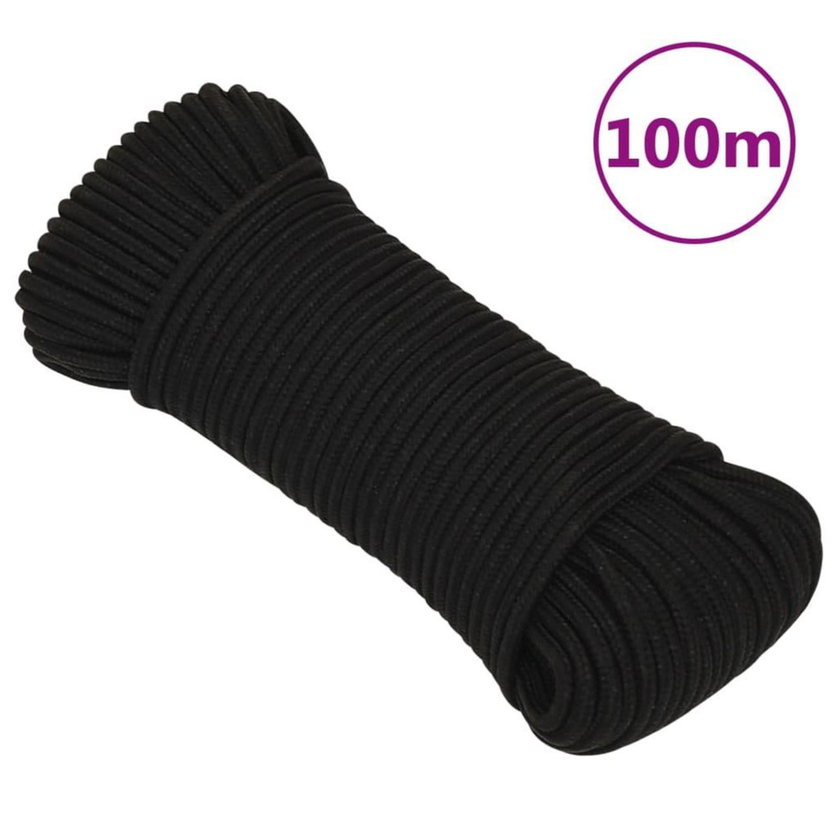 VIDAXL Corde de travail Noir 5 mm 100 m Polyester